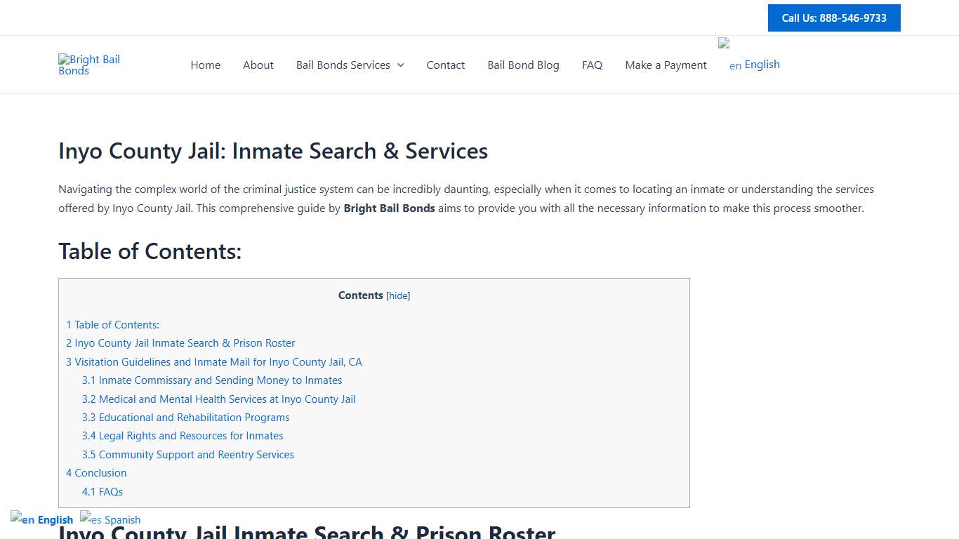 Inyo County Jail: Inmate Search & Services
